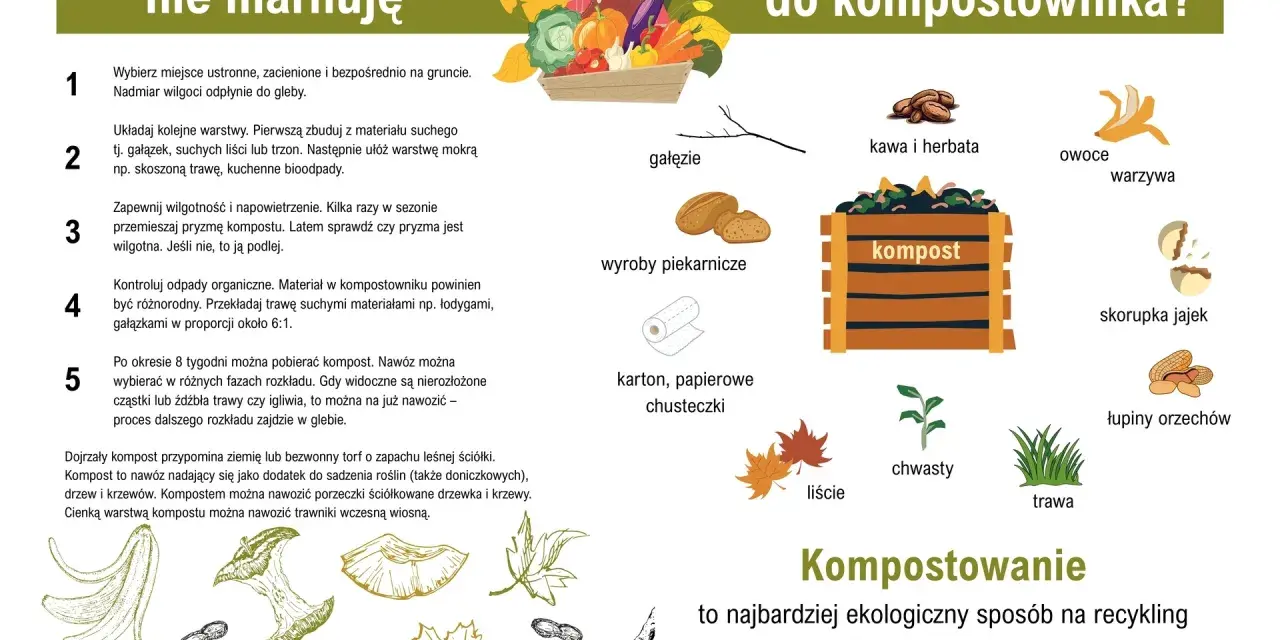 Przydomowy kompostownik przepisy: jak zrobić kompost z resztek kuchennych, gałęzi, liści i trawy. Ekologiczne rozwiązanie dla ogrodu.
