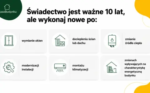 Kto wystawia świadectwo energetyczne? Nowe po wymianie okien, dociepleniu, zmianie źródła ciepła, modernizacji instalacji, montażu klimatyzacji lub zmianach wpływajacych na charakterystykę energetyczną budynku.