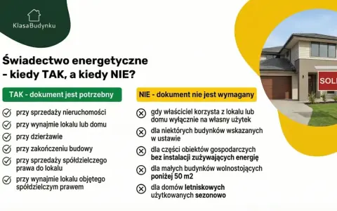 Kiedy nie trzeba świadectwa charakterystyki energetycznej? Gdy dom jest dla własnego użytku, mały, letniskowy lub to obiekt gospodarczy bez instalacji.