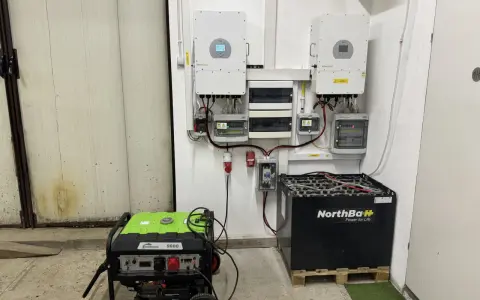 System fotowoltaiczny z falownikami, agregatem prądotwórczym i akumulatorami NorthBaH. To rozwiązanie pokazuje, jaki magazyn energii do fotowoltaiki wybrać.