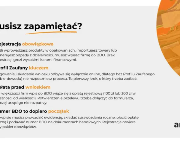 Wpis do BDO: rejestracja obowiązkowa, Profil Zaufany, opłata przed wnioskiem i numer BDO to kluczowe etapy.