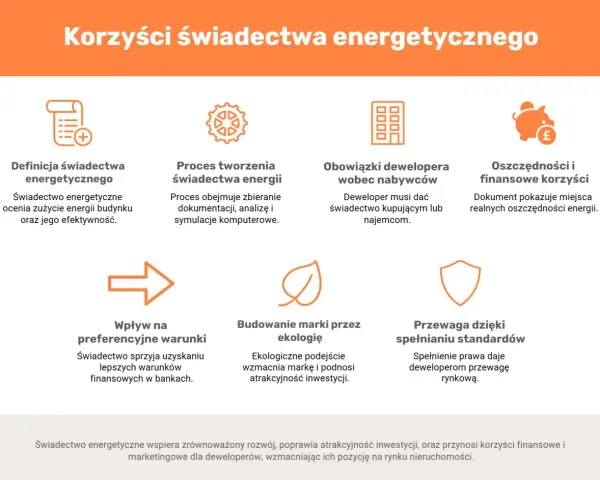 Korzyści świadectwa energetycznego: definicja, proces tworzenia, obowiązki dewelopera, oszczędności, wpływ na warunki, budowanie marki, przewaga rynkowa.