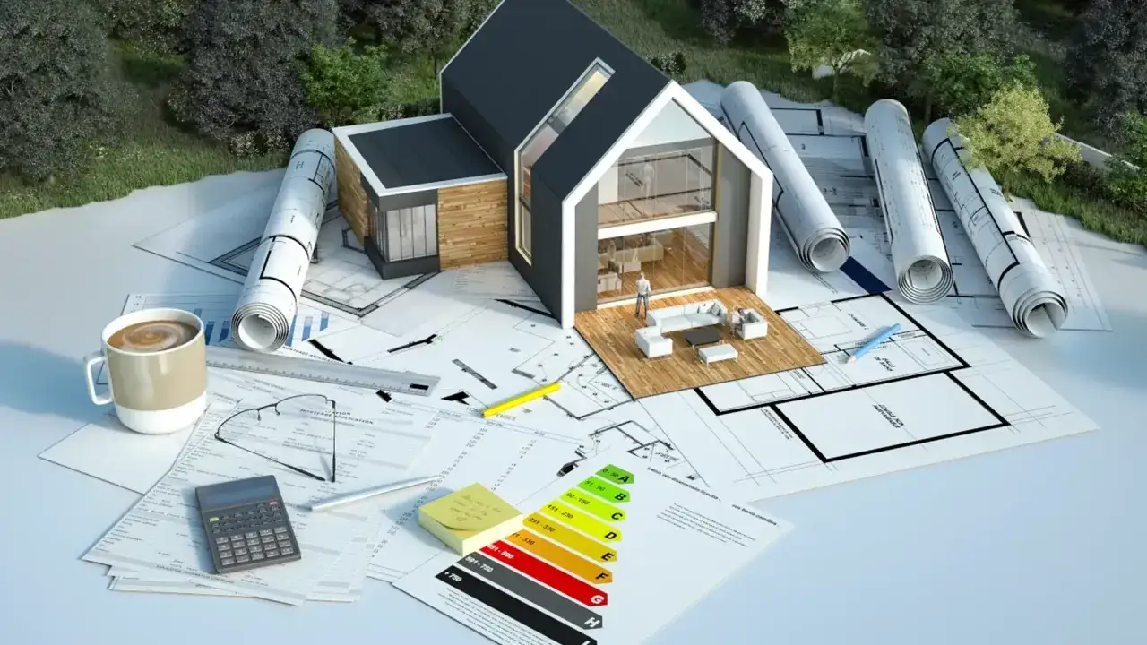 Projekt domu z uwzględnieniem termoizolacji budynku, plany, kalkulator i certyfikat energetyczny.