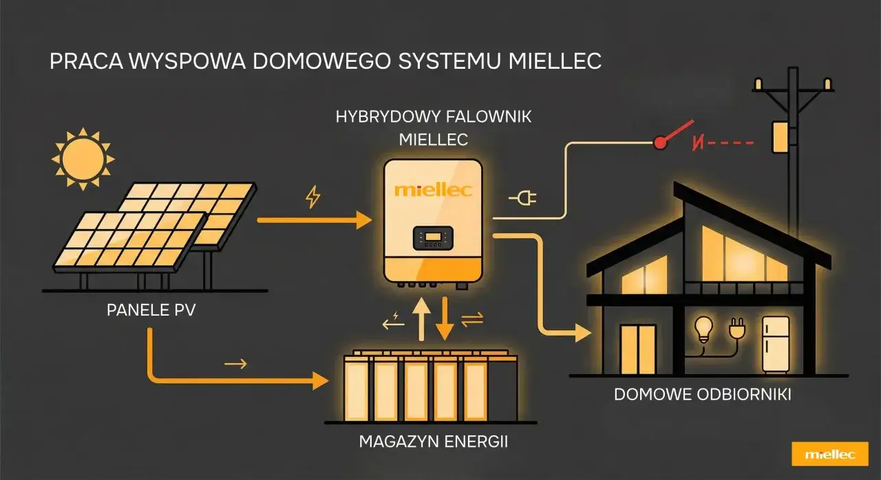 System Miellec: panele PV, magazyn energii, falownik hybrydowy. Prosument kto to? To Ty, który produkujesz i zużywasz energię.